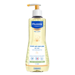 Mustela | שמן רחצה לגוף ולשיער לעור יבש